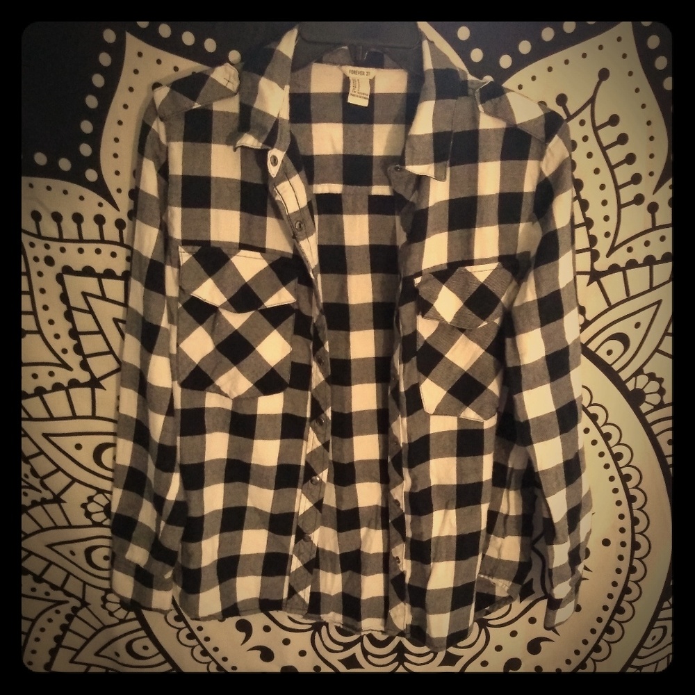 Forever 21 black/white checker plaid